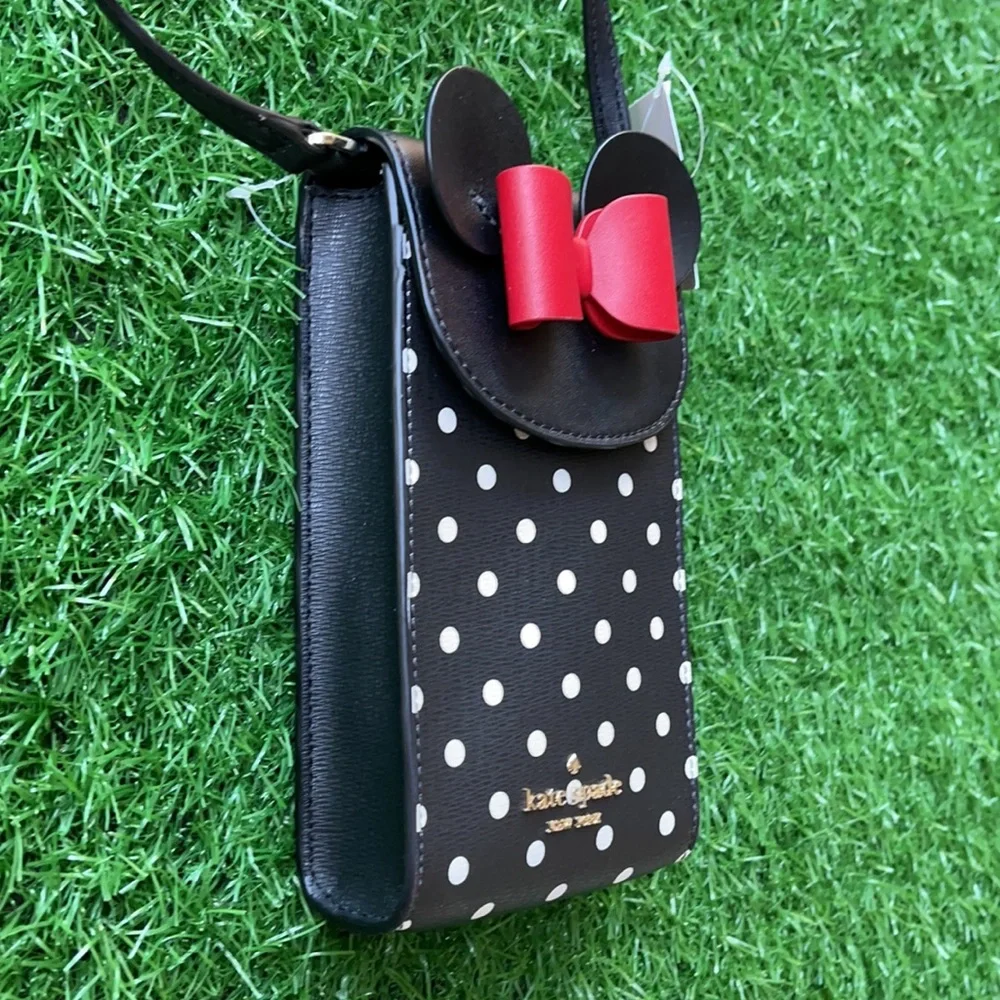 disney x kate spade new york minnie mouse north south flap phone crossbody